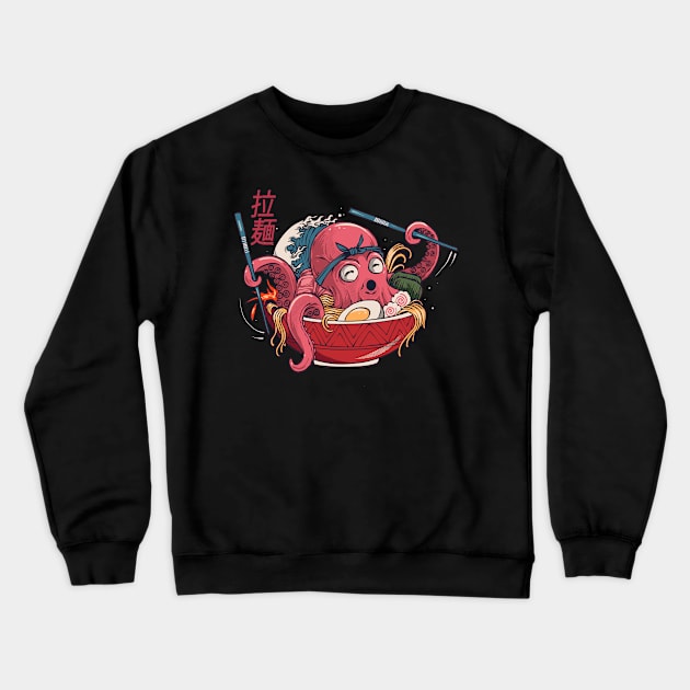 Octopus ramen food Crewneck Sweatshirt by semburats